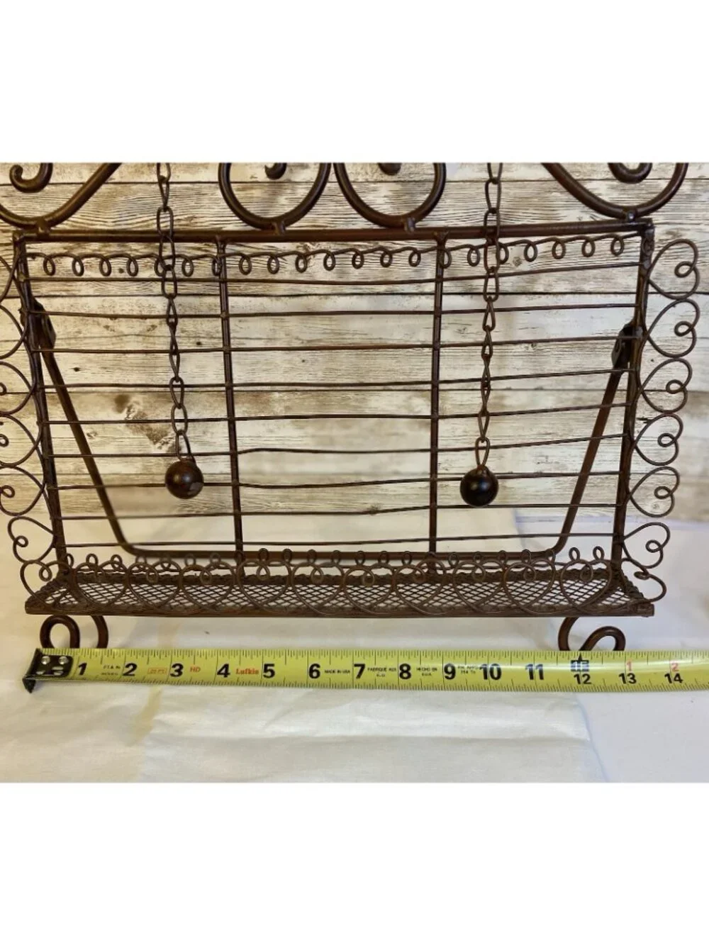 Folding Book Stand Ornate Filigree Metal Desktop Bible Cookbook Page Weight FLAW